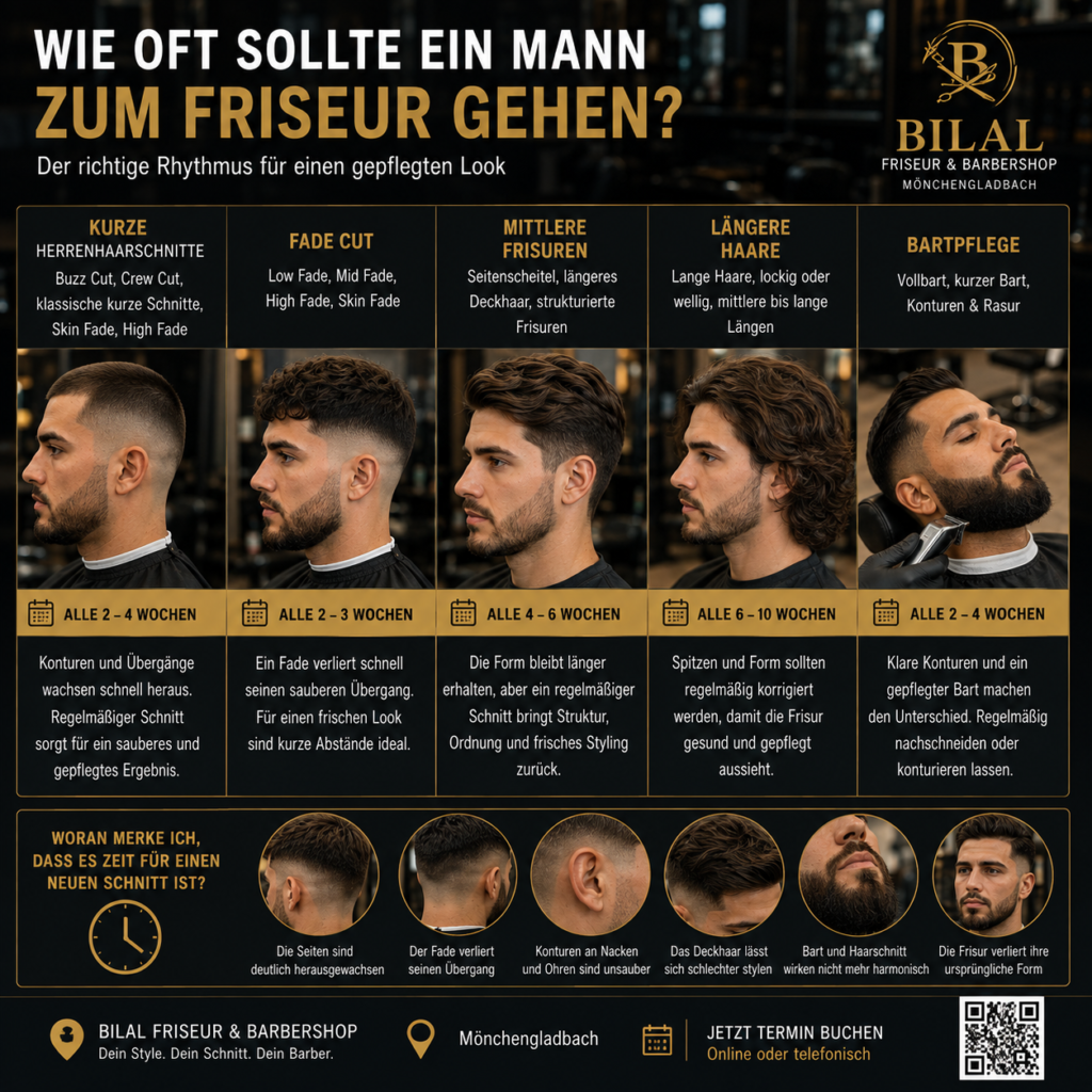 Wie oft sollte ein Mann zum Friseur gehen?